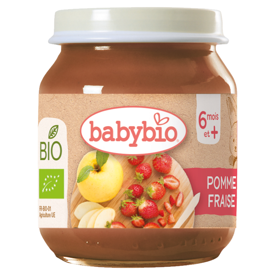 Babybio BIO jablko a jahody ovocný príkrm 130 g kúpite na Mojalekaren.sk