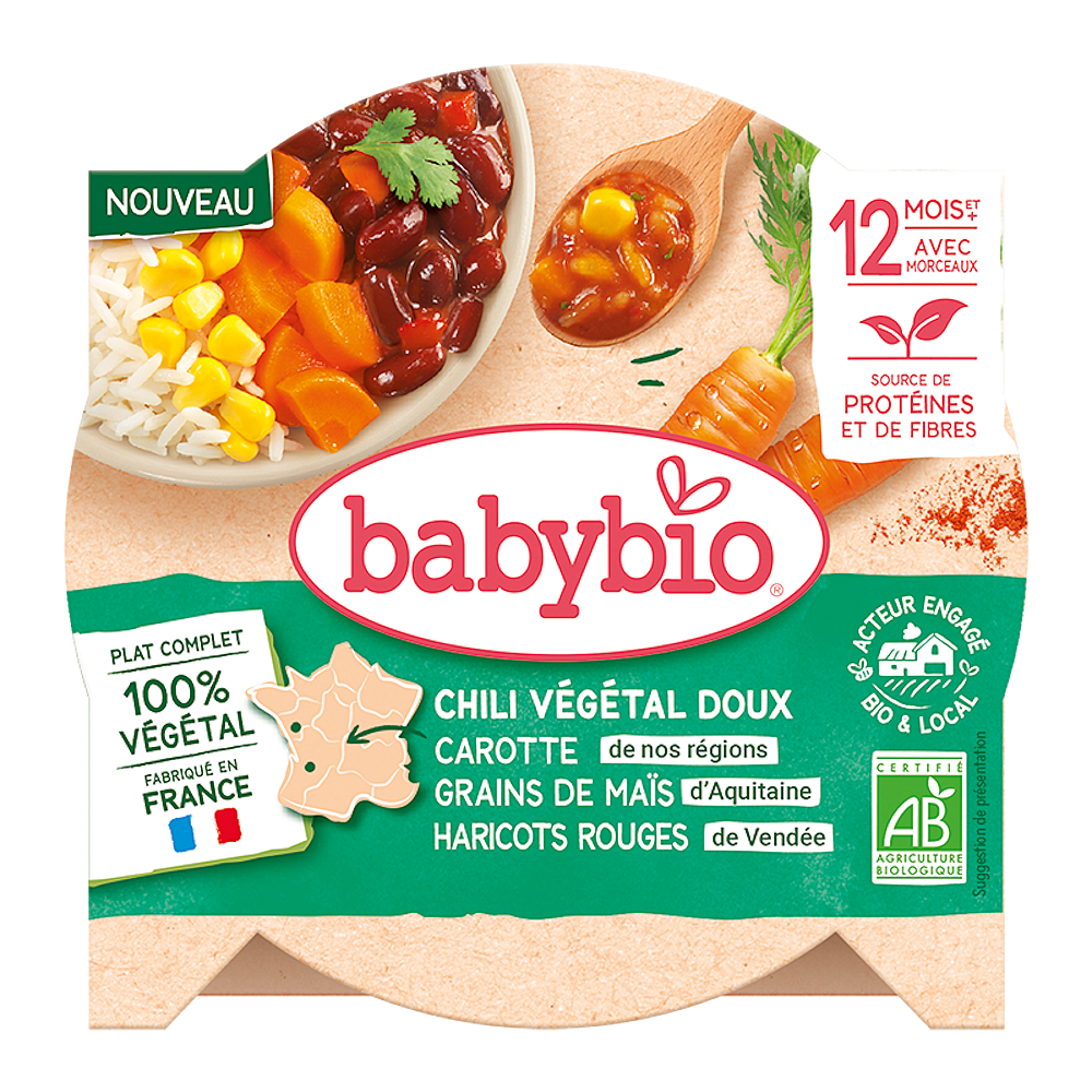 BABYBIO Zeleninové chilli con carne s červenými fazuľami BIO 230 g