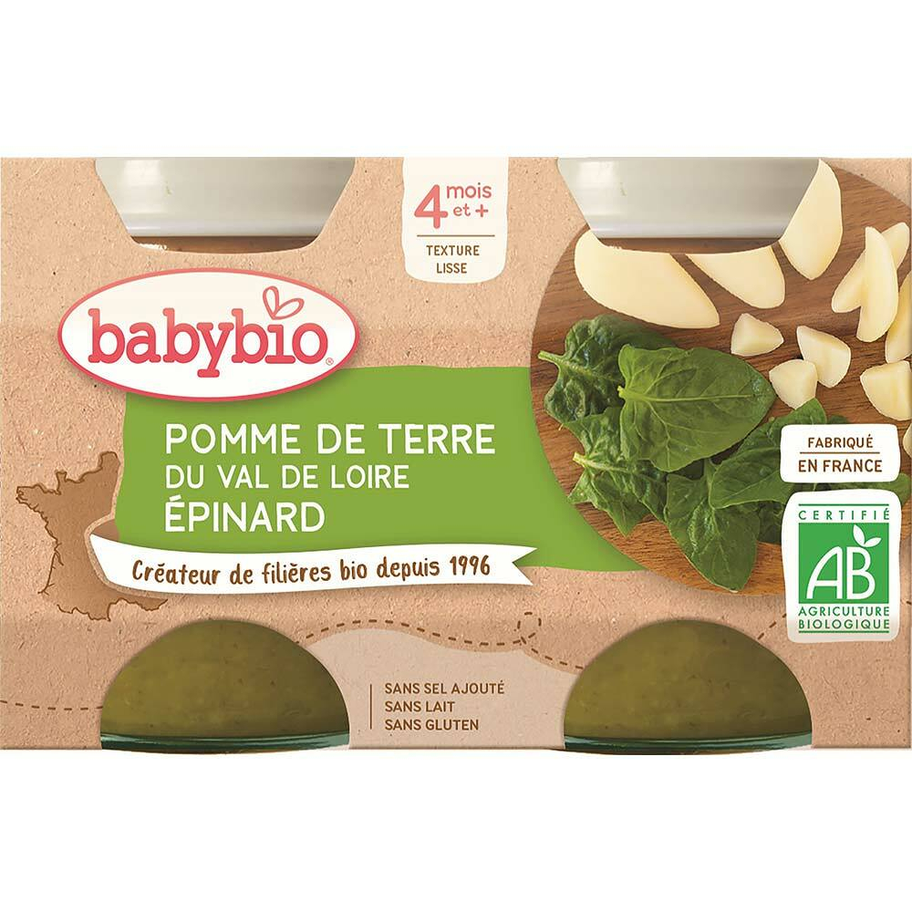 E-shop BABYBIO zemiaky špenát 2x130 g