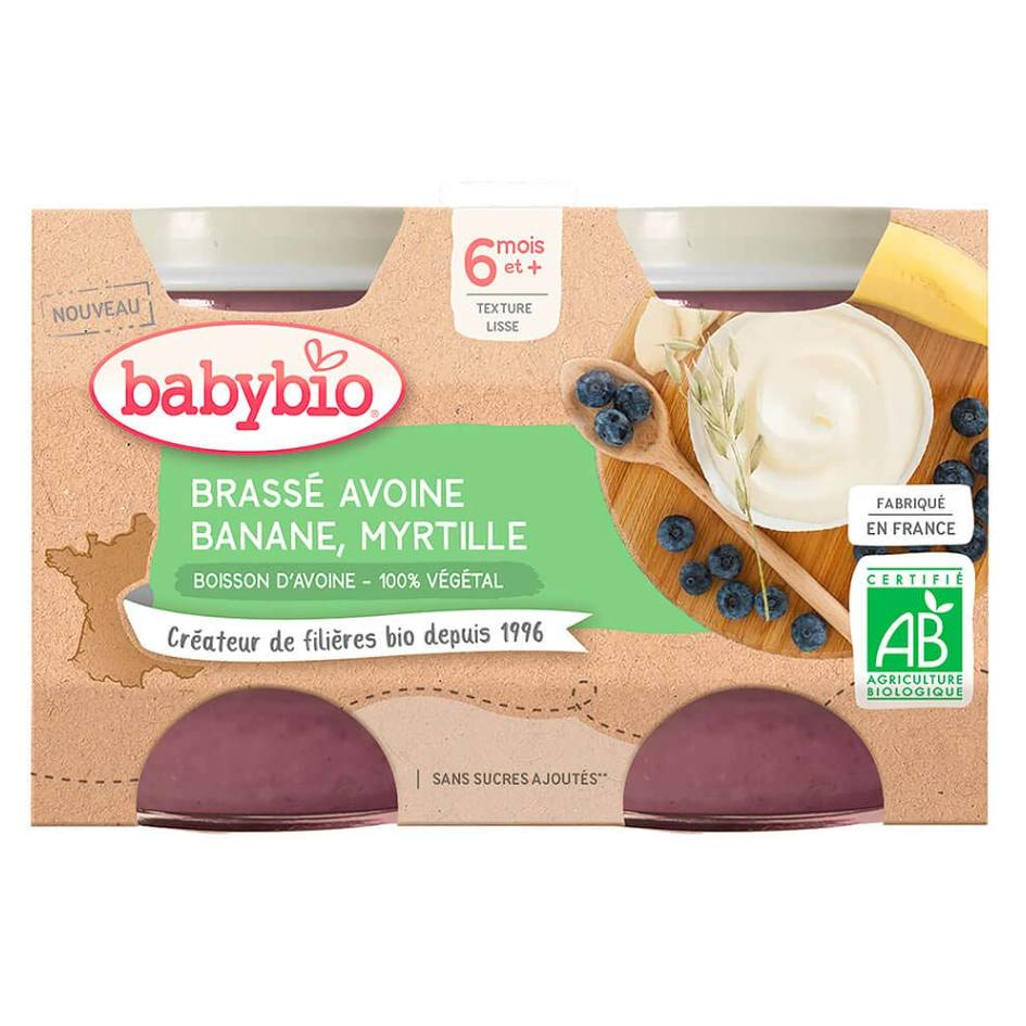 BABYBIO Brassé z ovseného mlieka banán čučoriedka 2x 130 g kúpite na Mojalekaren.sk