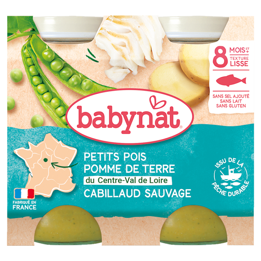 E-shop BABYBIO menu hrášok a zemiaky s islandskou treskou 2x200 g
