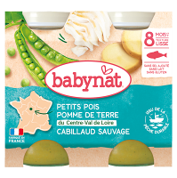 BABYBIO menu hrášok a zemiaky s islandskou treskou 2x200 g