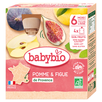 BABYBIO Kapsička jablko a figa 6m+ 4 x 90 g