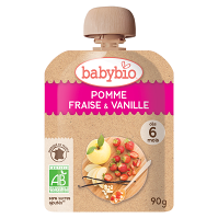 BABYBIO Jablko jahoda vanilka 6m+ 90 g