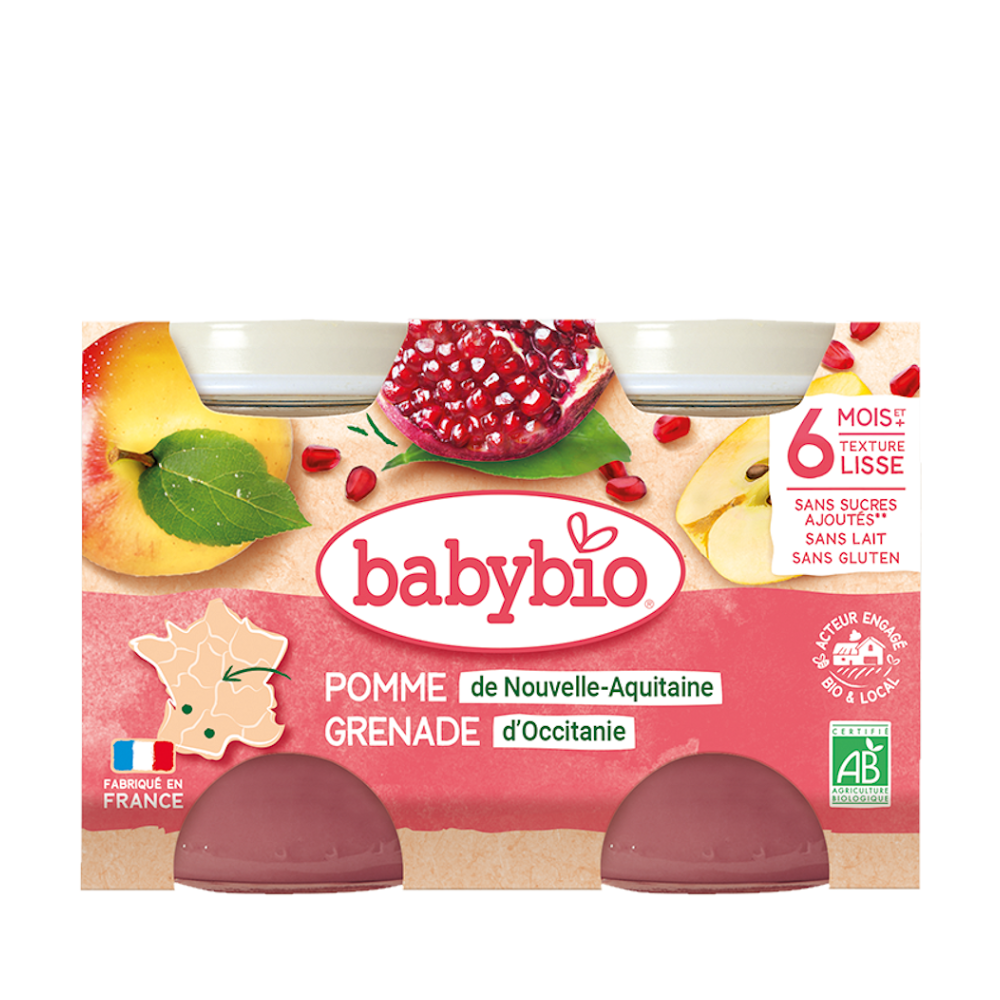 BABYBIO Jablko s granátovým jabĺčkom 2 x 130 g kúpite na Mojalekaren.sk