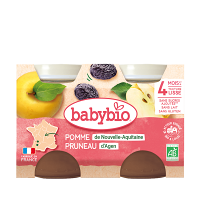 BABYBIO príkrm jablko so sušenou slivkou 2x130 g