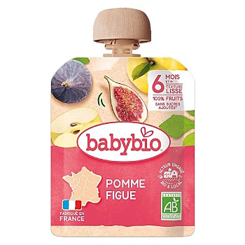 BABYBIO Kapsička jablko figa 6m+ 90 g (Desiatové kapsičky)