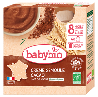 BABYBIO Kapsička krém kakao a krupička 8m + 4 x 85 g