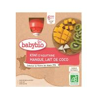 BABYBIO Kivi, mango a kokos 4 x 90 g