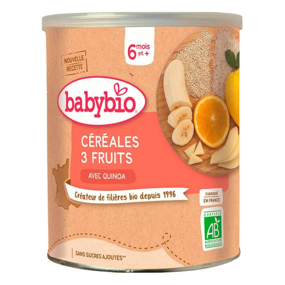 Babybio BIO 3 druhy ovocia nemliečna kaša 220 g
