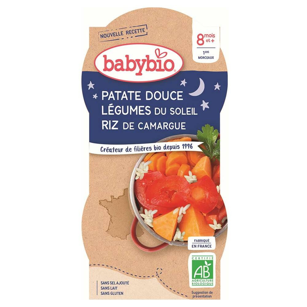 E-shop BABYBIO večerné menu sladké zemiaky s letnou zeleninou 2x200 g