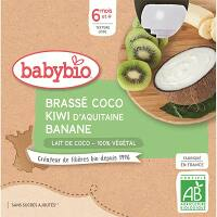 BABYBIO Desiata s kokosovým mliekom - Kiwi a banán 4 x 85 g