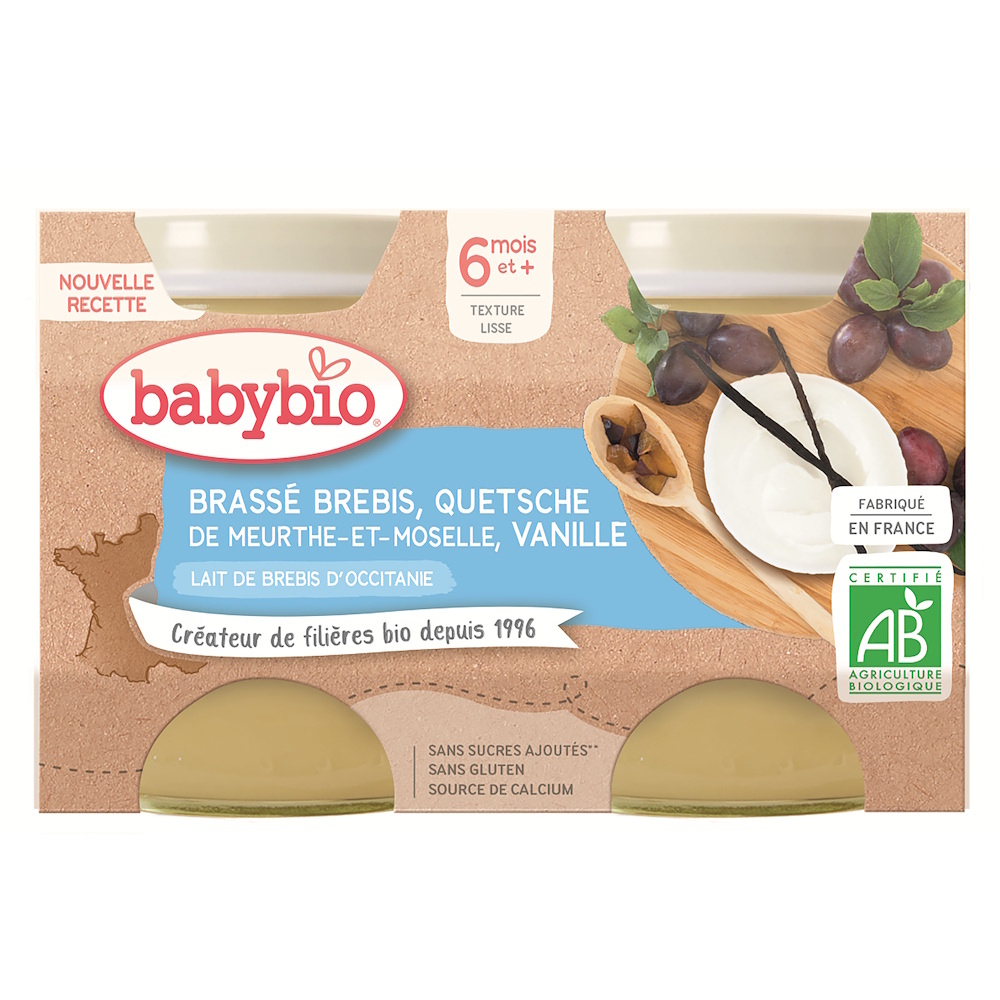 BABYBIO Brassé z ovčieho mlieka mirabelky vanilka 2x 130 g kúpite na Mojalekaren.sk