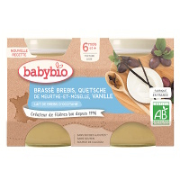 BABYBIO Brassé z ovčieho mlieka mirabelky vanilka 2x 130 g