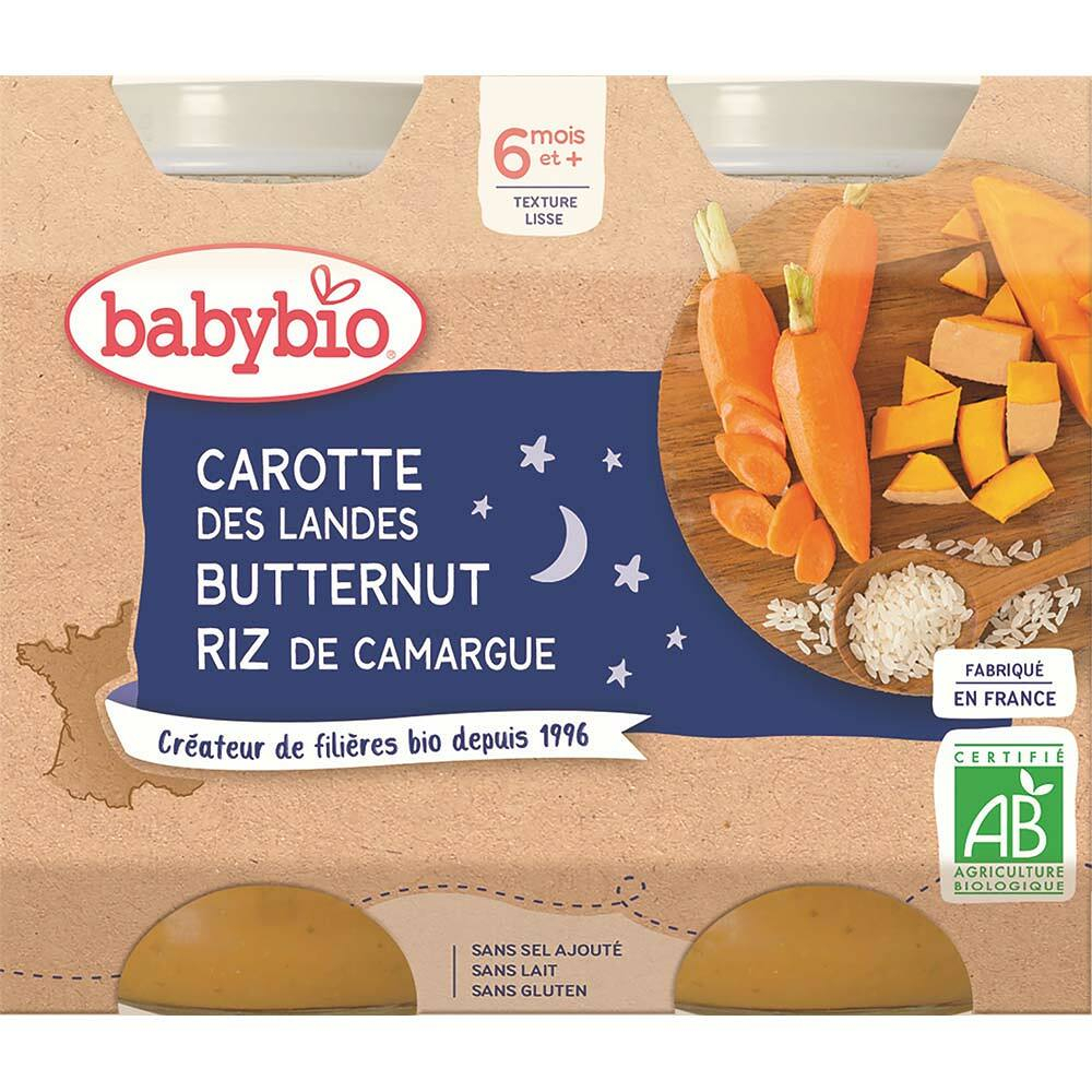 E-shop BABYBIO večerné menu mrkvu s tekvicou a ryžou 2x200 g