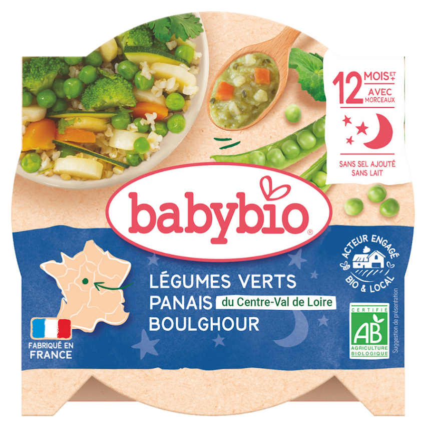 Babybio BIO zelená zelenina paštrnák a boulghour s koriandrom detský príkrm 230 g kúpite na Mojalekaren.sk