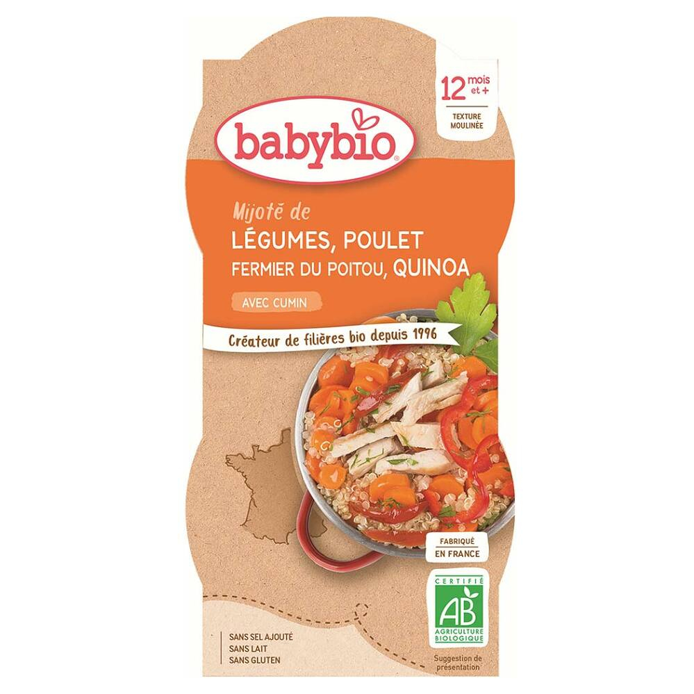 E-shop BABYBIO menu zelenina s kuracím mäsom a quinoa 2x200 g