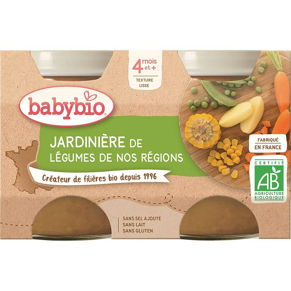 BABYBIO zeleninový príkrm zeleninová zmes 2x130 g