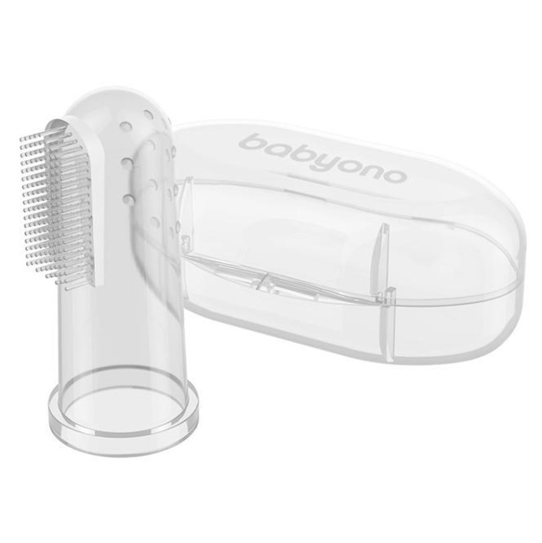 BABYONO Kefka zubná na prst s puzdrom od 0+m 1 kus