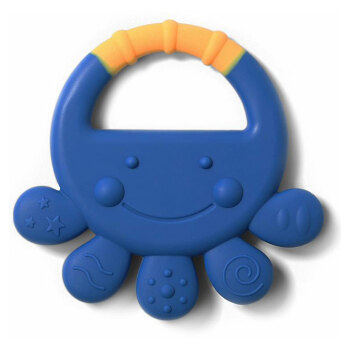 BABYONO Hryzačka silikónová chobotnica Vicky 6 m+ Modrá