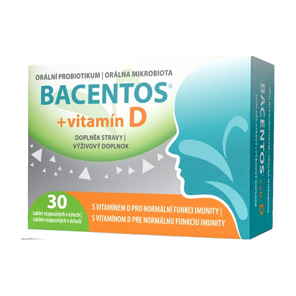 BACENTOS + vitamín D orálne probiotikum 30 tabliet