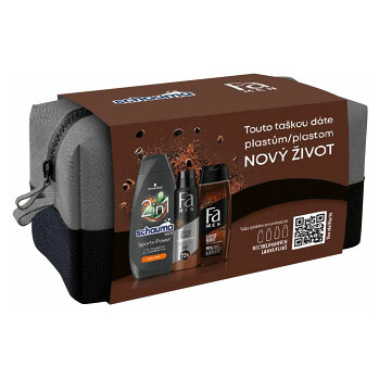 FA & SCHAUMA Men Bag Sprchový gél 250 ml + antiperspirant 150 ml + šampón 400 ml + taštička Darčekové balenie (Kozmetické balíčky)