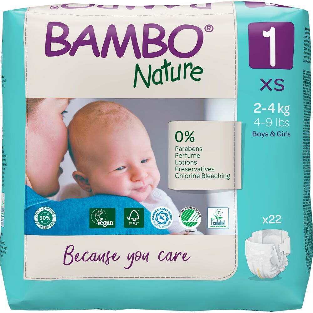 BAMBO 1 (2-4 kg) detské plienky priedušné 22 ks kúpite na Mojalekaren.sk