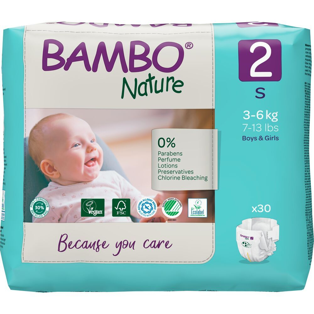 BAMBO 2 (3-6 kg) detské plienky priedušné 30 ks kúpite na Mojalekaren.sk
