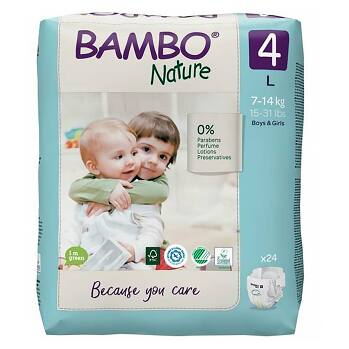 BAMBO Nature 4 Detské plienkové nohavičky 7-14 kg 24 ks
