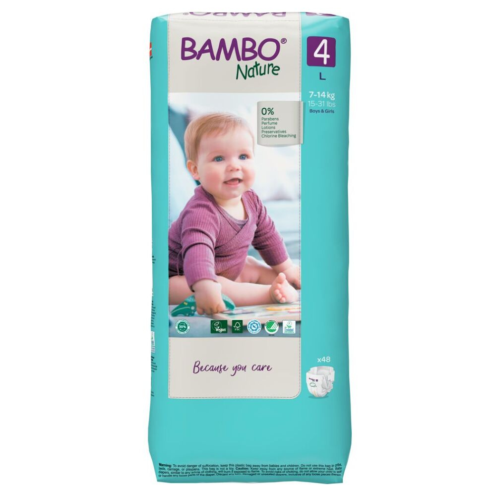 BAMBO Nature 4 Detské plienky 7-14 kg 48 ks