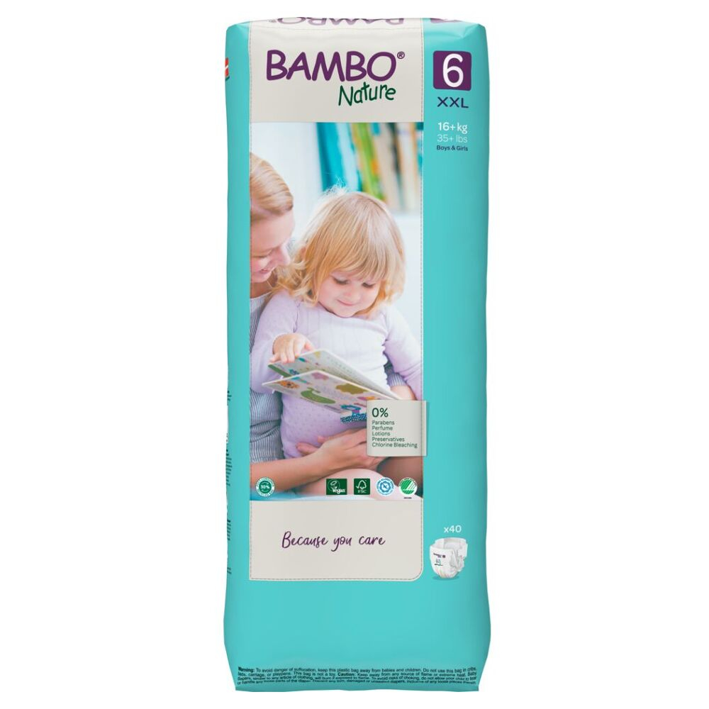 BAMBO Nature 6 Detské plienkové nohavičky 16+ kg 40 ks