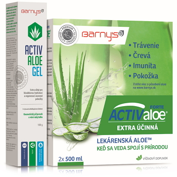 BARNY'S ACTIValoe FORTE 2 x 500 ml + ACTIV Aloe gél 100 g, expirácie