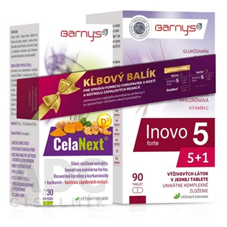 BARNY'S Inovo 5 forte 90 tabliet + CelaNext 30 kapsúl KĹBOVÝ BALÍK kúpite na Mojalekaren.sk