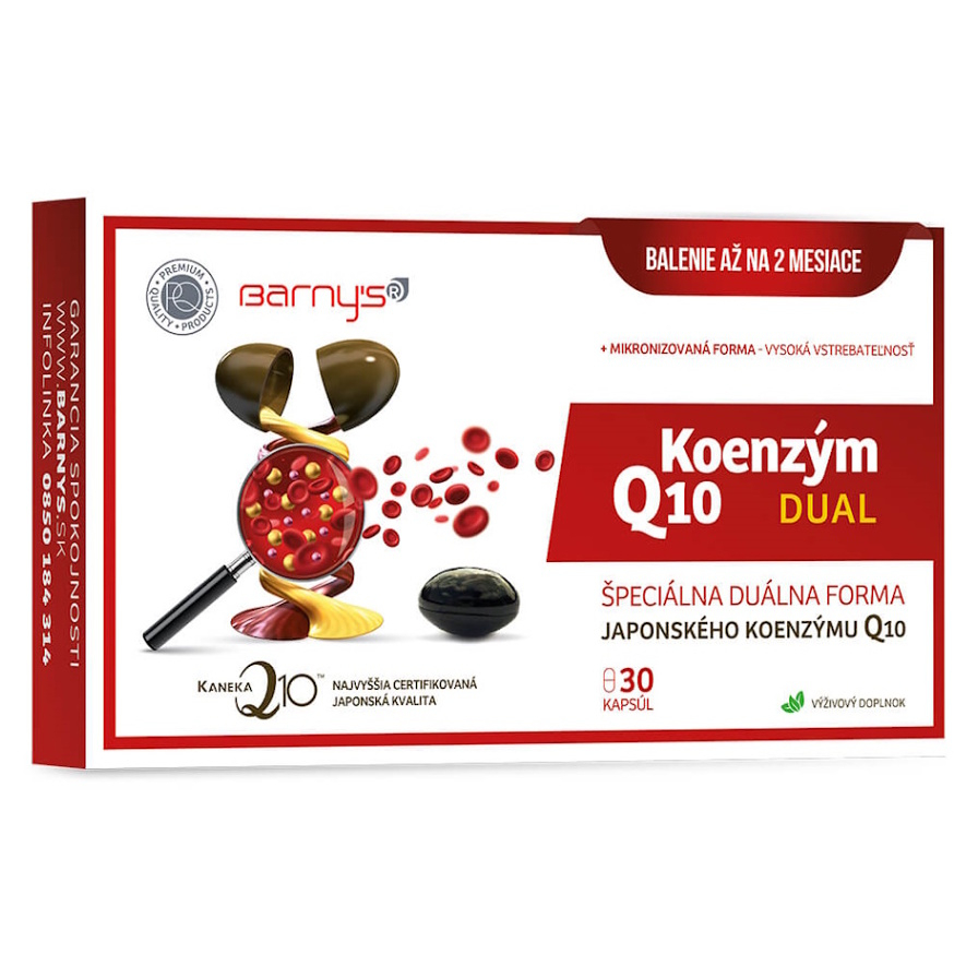 Barny's Koenzym Q10 kapsuly na podporu krvného obehu a kognitívnych funkcií 30 cps kúpite na Mojalekaren.sk