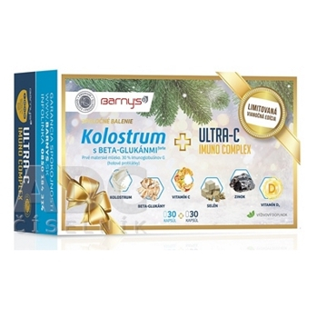 BARNY'S Kolostrum s beta-glukánmi forte 30 kapsúl + ULTRA-C Imuno complex 30 kapsúl Vianočné balenie