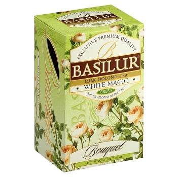 BASILUR Bouquet White Magic zelený čaj 25 sáčkov