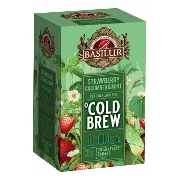 BASILUR Cold Brew Strawberry Cucumber & Mint ovocný čaj 20 vrecúšok