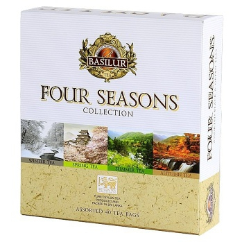BASILUR Four Seasons Assorted zmes čiernych a zelených čajov 40 sáčkov