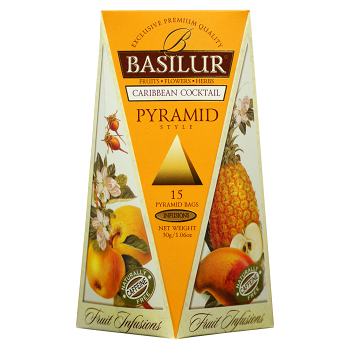 BASILUR Fruit Infusions Caribbean Cocktail pyramid ovocný čaj 15 sáčkov