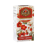BASILUR Fruit Strawberry & Raspberry ovocný čaj 25 vrecúšok