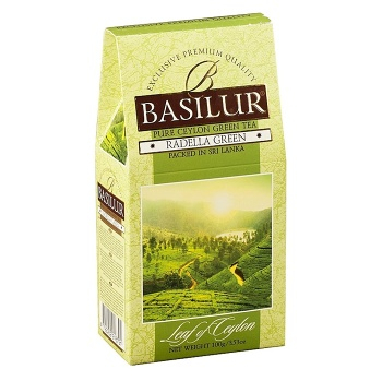 BASILUR Leaf of Ceylon Radella zelený čaj v papěrovej krabičke 100 g