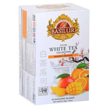 BASILUR White Tea Mango Orange biely čaj 20 vreciek