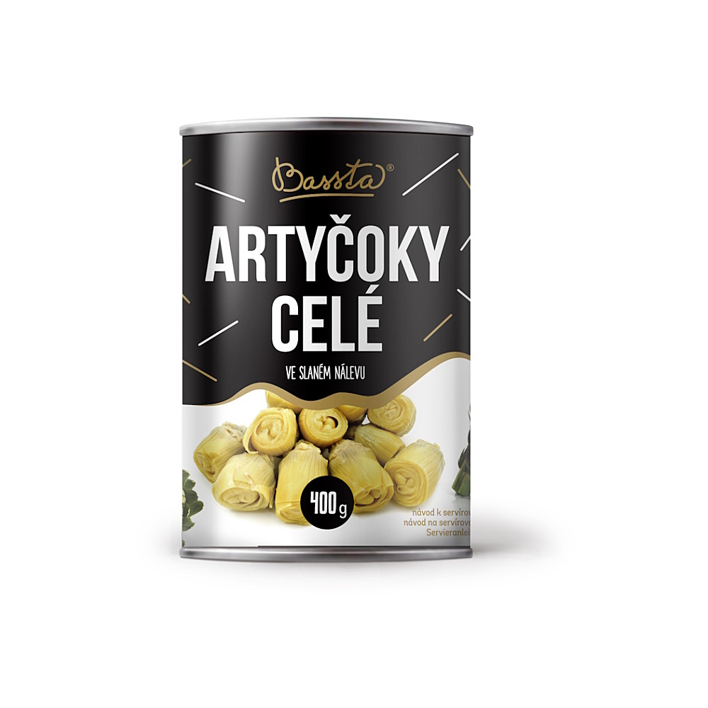 BASSTA Artičoky celé v slanom náleve 400 g