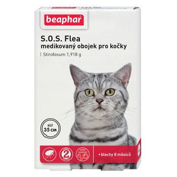 BEAPHAR Antiparazitný obojok pre mačky SOS Flea 35 cm