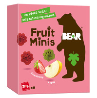 BEAR Ovocné minis jahodové a jablčné 5 x 20 g