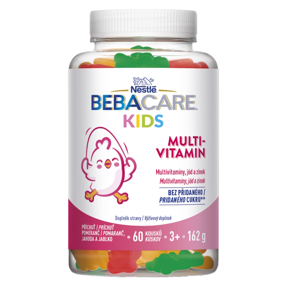 ADC Bebacare Kids Multivitamin želé medvedíky pomaranč jahoda a jablko 60 bonbónov kúpite na Mojalekaren.sk