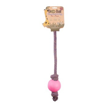 BECO Ball EKO lano s loptičkou pre psov - ružováL