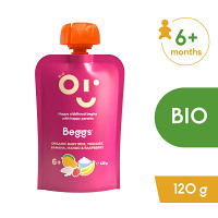 BEGGS Detská ryža s jogurtom banánom mangom a malinami 6m+ BIO 120 g