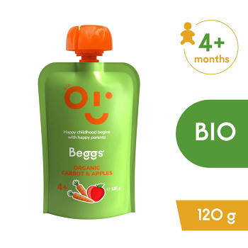 BEGGS Mrkva a jablká 4m+ 120 g (Zeleninové príkrmy) - BIO - obrázok 2/2