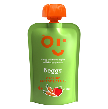 BEGGS Mrkva a jablká 4m+ 120 g (Zeleninové príkrmy) - BIO - obrázok 1/2